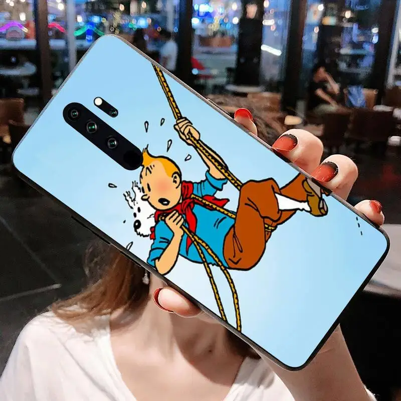 HUAGETOP Cổ Điển Pháp Hoạt Hình Những Cuộc Phiêu Lưu Của Tintin Ốp Lưng Điện Thoại Redmi Note 9 8 8T 8A 7 6 6A Đi Pro Max Redmi 9 K20 K30 xiaomi leather case design