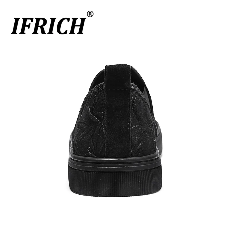Ifrich/прогулочная обувь для мужчин; Модная молодежная повседневная мужская обувь; слипоны; повседневные кроссовки; Мужская Нескользящая кожаная обувь с резиновой подошвой