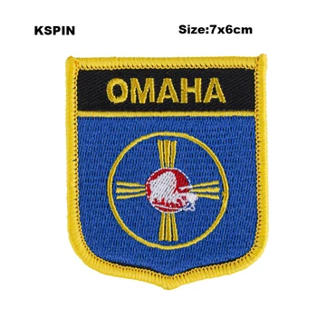 

Omaha Shield Shape Flag patches embroidered flag patches national flag patches for Cothing DIY Decoration