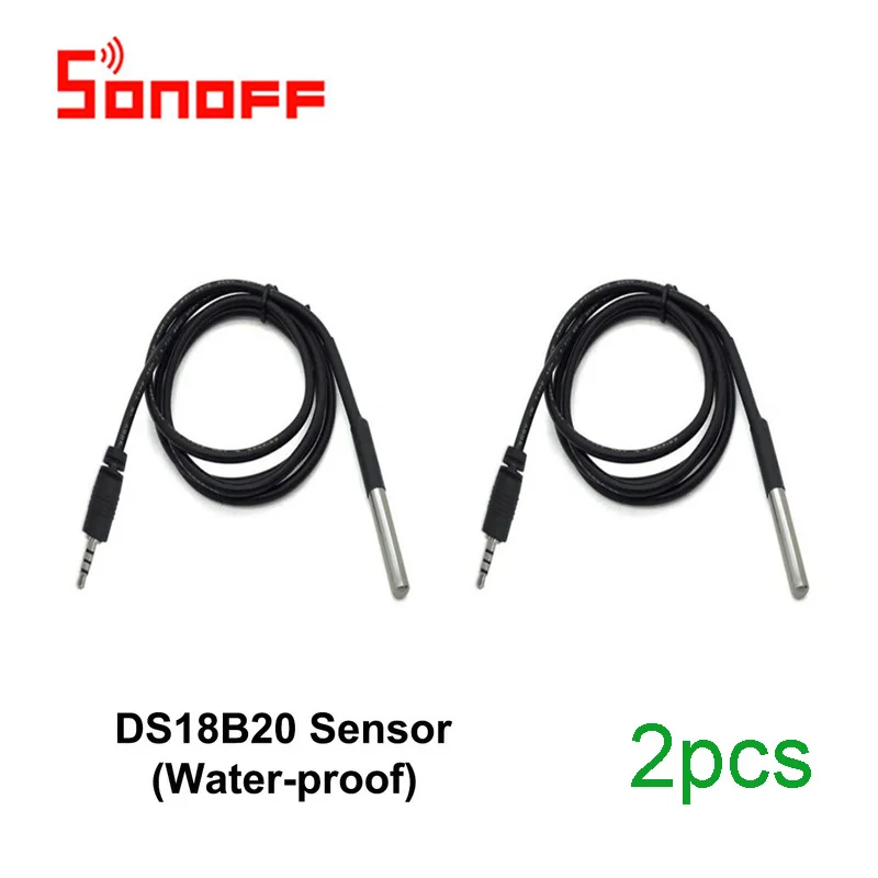 SONOFF TH10 TH10 переключатель и датчик Ds18b20 водонепроницаемый зонд Wi-Fi температура с дистанционным управлением беспроводной монитор для умного дома - Комплект: DS18B20  2pcs
