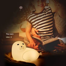 

Sea Lion Night Light Source Gradient Color Silicone Lamp Seven-Color Light Bedroom Home Children's Eye Care Bedside Lamp