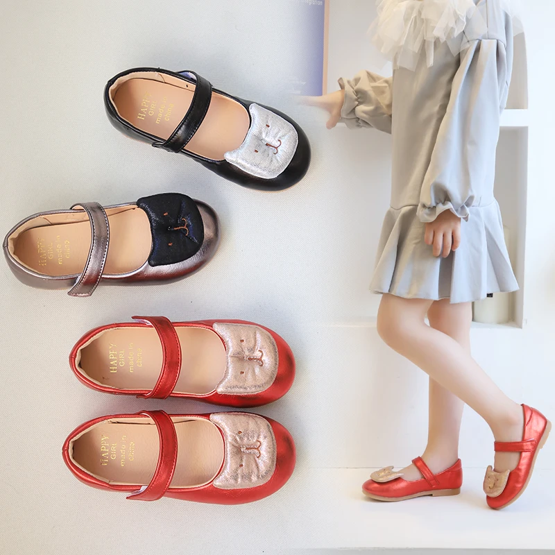 CYSINCOS Kids Flat Shoes Toddler Girls Fashion Cartoon Cat Princess Shoes Soft Bottom Breathable Baby Little Girl Casual Shoes