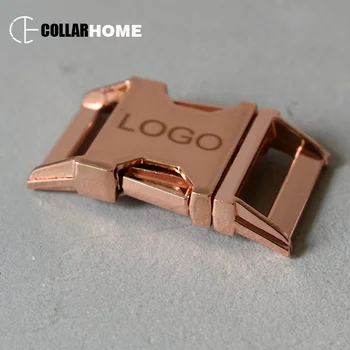

10pcs Engrave logo metal side release buckle 25mm snap hook for DIY dog collar paracord accessories top quality strong hardware