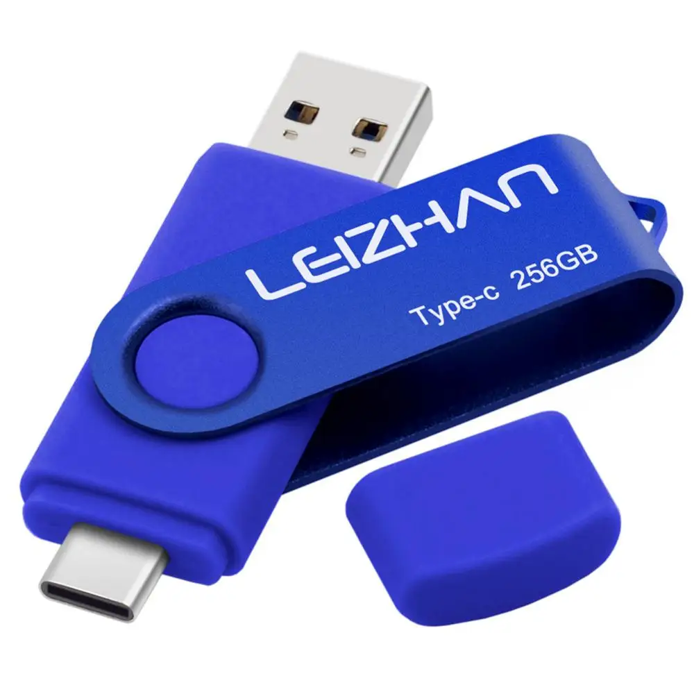 

LEIZHAN USB C Flash Drive for Samsung S10 S9 S8 Huawei P20, Type-C Pendrive USB3.0 Pen Drive Photostick 256GB 128GB 64GB 32G 16G