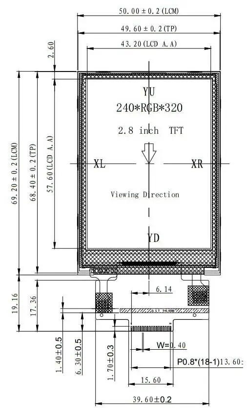 2,8 дюймов TFT lcd ILI9341 полноцветный 18 pin 240x320 4 провода SPI порт без касания по крайней мере 4 IO привод Сварка продается без необходимости коннектора