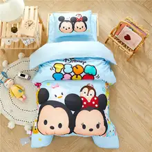Disney Tsum Tsum Festival Bedding set for Kids 47"X59" Crib Size Duvet Cover Cotton Bed Linens Boys 2 pieces pillow Sham 3D