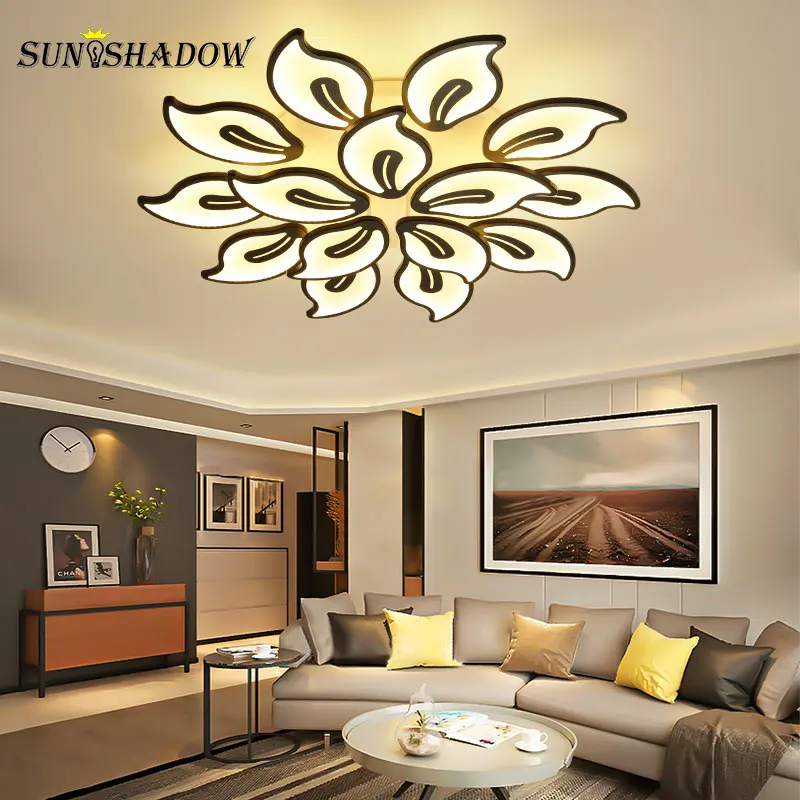 

Palfond Lamp 110v 220v Modern Led Chandelier Black&White body Ceiling Chandelier Lighting for Living room Bedroom Kitchen Lustre