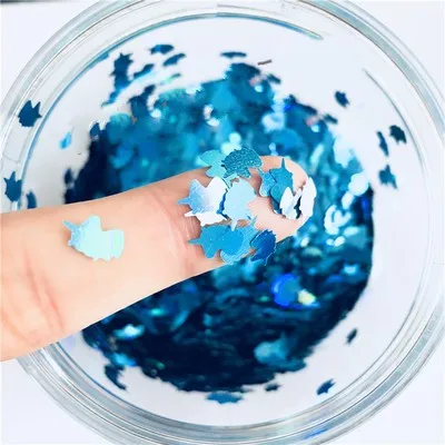 Laser blue Ультра-тонкая PET блестки 5*8 мм Единорог лазерный блеск 3D блестка для ногтей блестка Eo-Friendly свободные блестки для украшения ногтей 10 г - Цвет: Laser blue