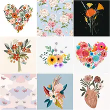 

RUOPOTY 20x20cm Frame Diy Painting By Numbers For Kids Flowers Modern Picture By Numbers Diy Gift For Home Decors