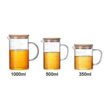 

Measuring Cup 500ML Transparent Glass Measuring Cup Graduated Scale Borosilicate Glass High Temperature Resistance Kitchen Tool