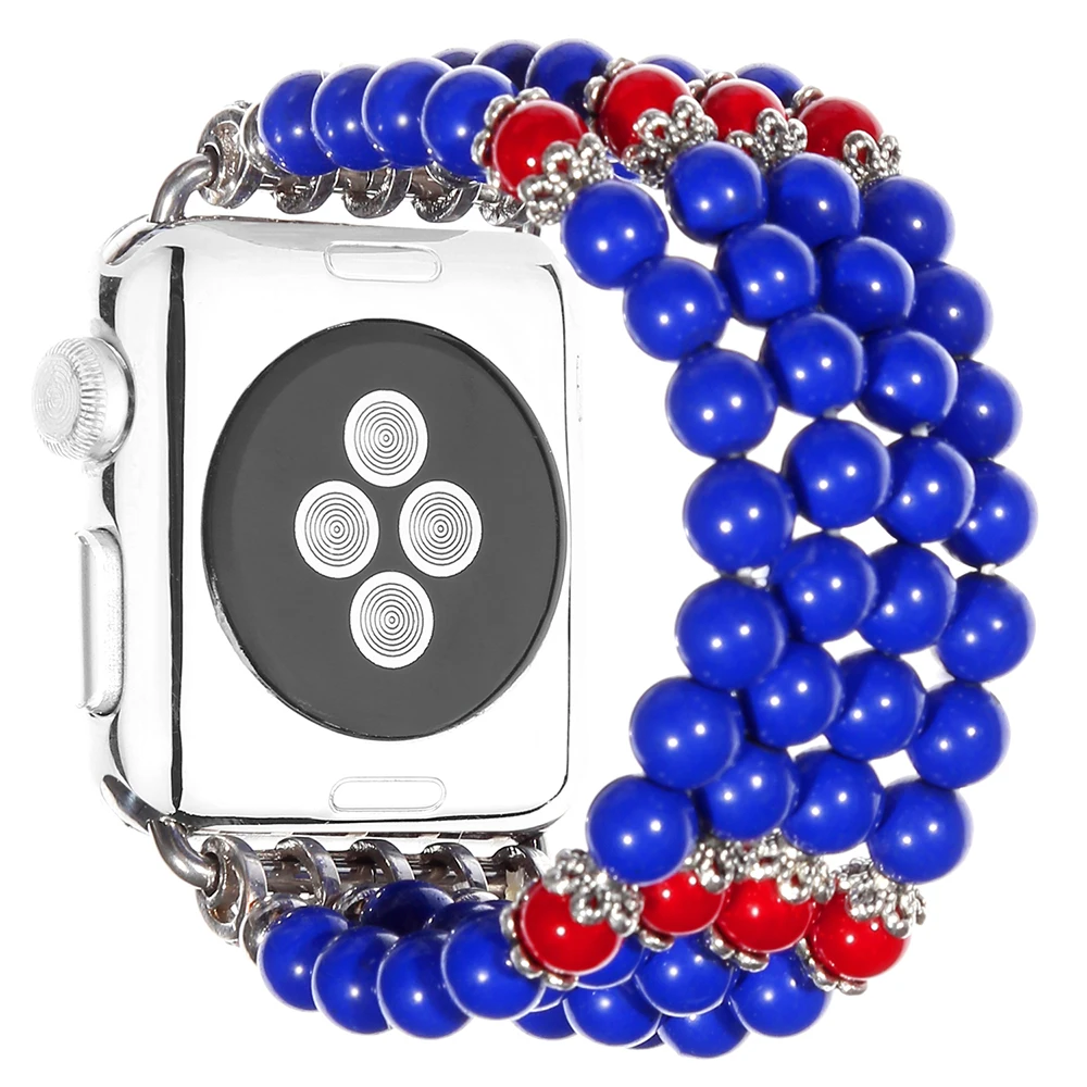Сапфировый Браслет для Apple Watch 38 мм 42 IWatch 5 4 ремешок 44 40 браслет с голубым