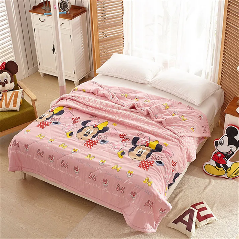 Disney Винни Пух Микки одеяло кондиционер для мальчиков и девочек детское весенне-осеннее мягкое одеяло для взрослых дорожное одеяло лист - Цвет: C