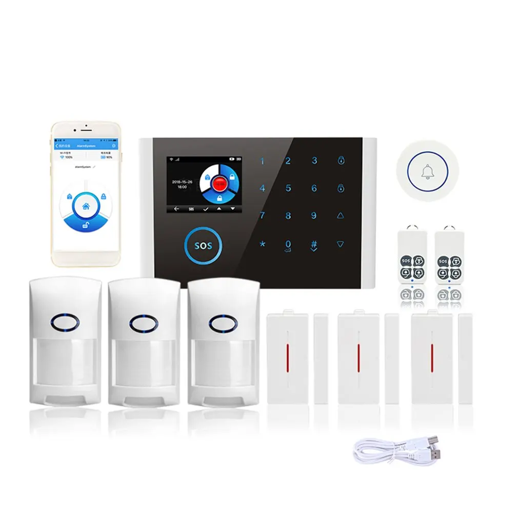

Cs108 Switchable Wireless Home Security Wifi Gsm Gprs Alarm System App Remote Control Rfid Card Arm Disarm