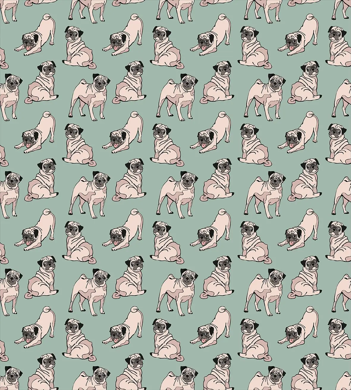 Набор пододеяльников для мопса комплект из 3 предметов с рисунком собаки