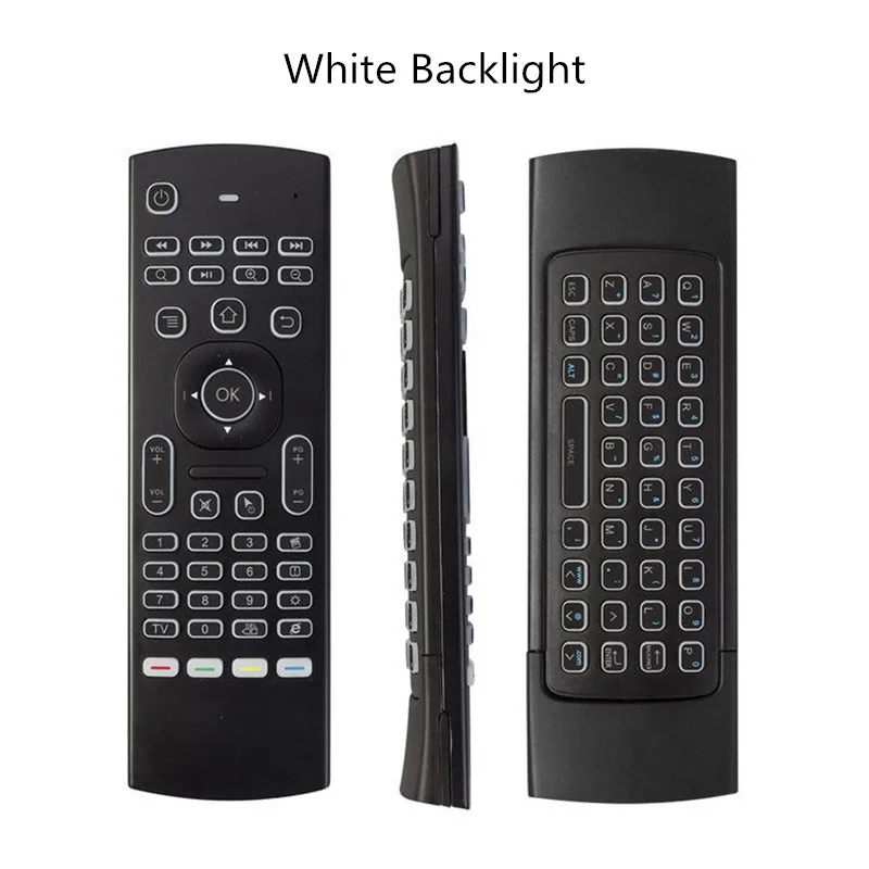 White Backlight Air mouse MX3 управляется перемещением рук 2,4G Беспроводная клавиатура IR forSmart tv box проектор T95Z Plus/X96 mini MAX X2 PRO - Цвет: White Backlight