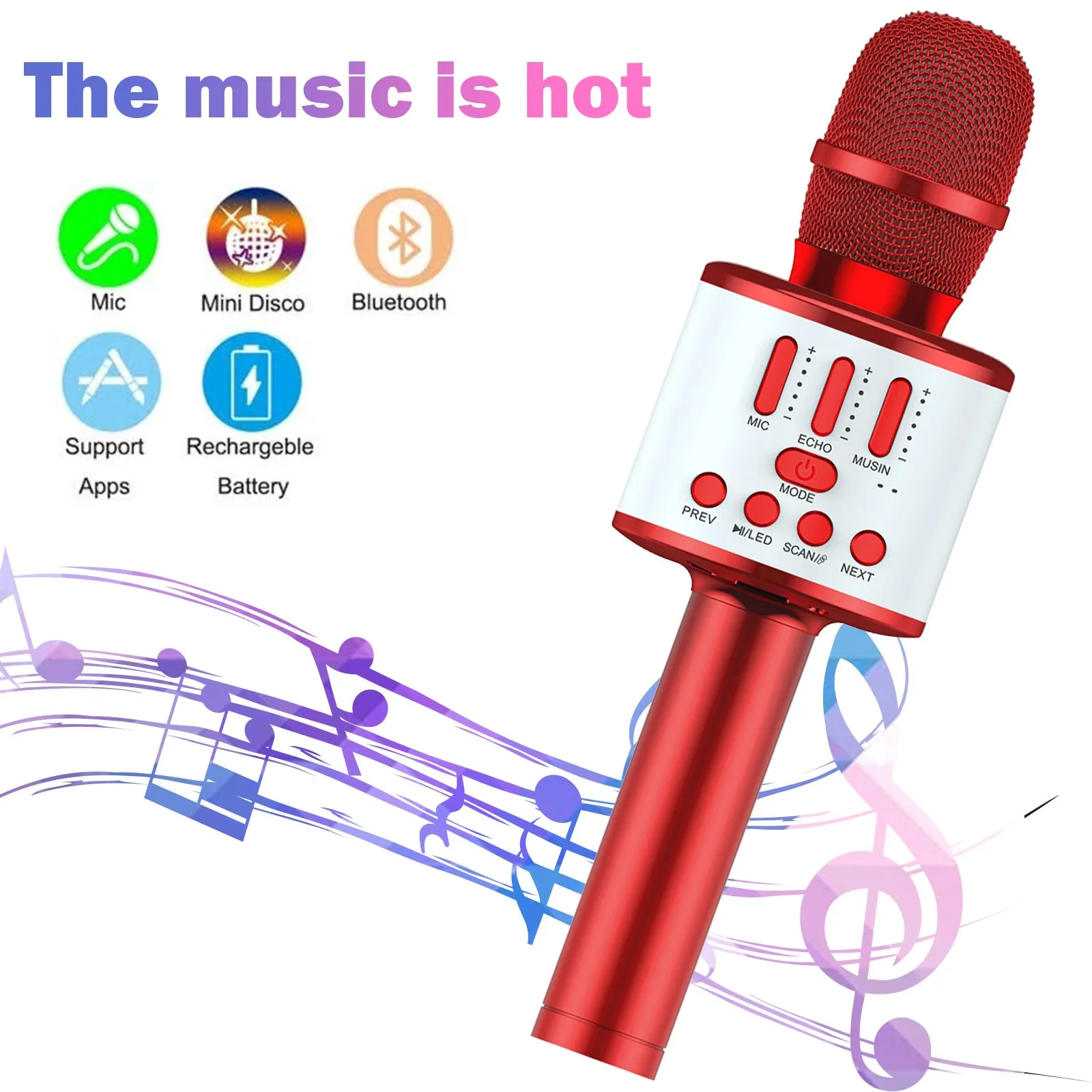 Беспроводной Bluetooth-микрофон A68 с ярким светом | Электроника
