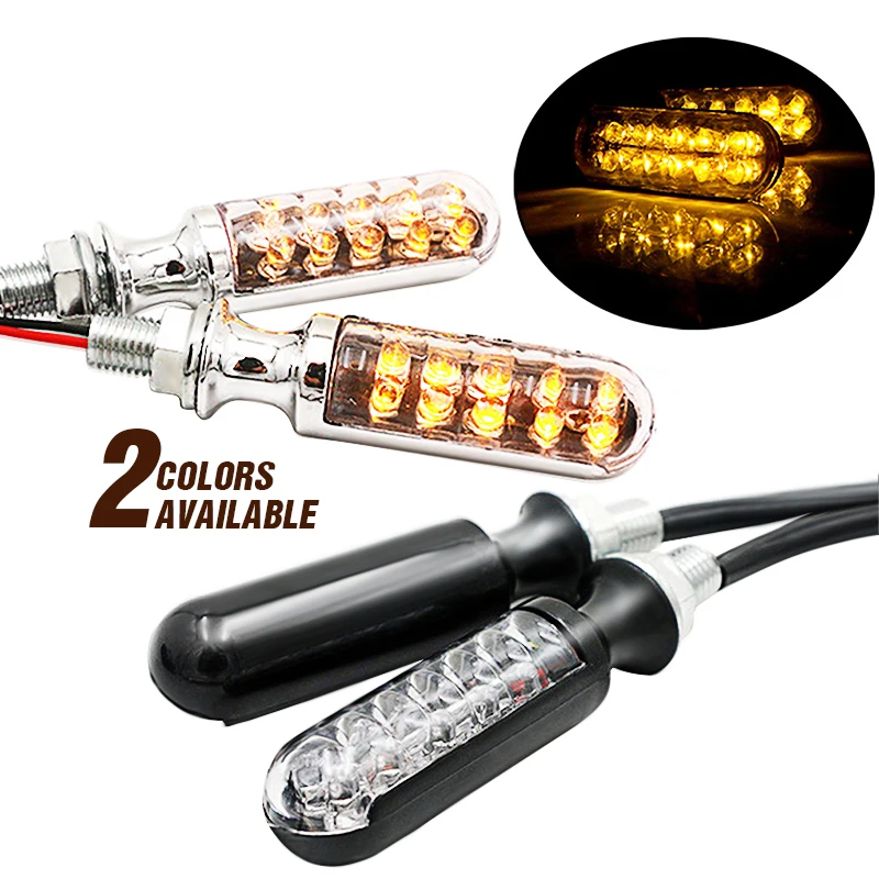 

1 Pair LED Motorcycle Turn Signal Lights Flowing Flashing Motorbike Indicator Blinker Universal Fits For Honda Yamaha Harley