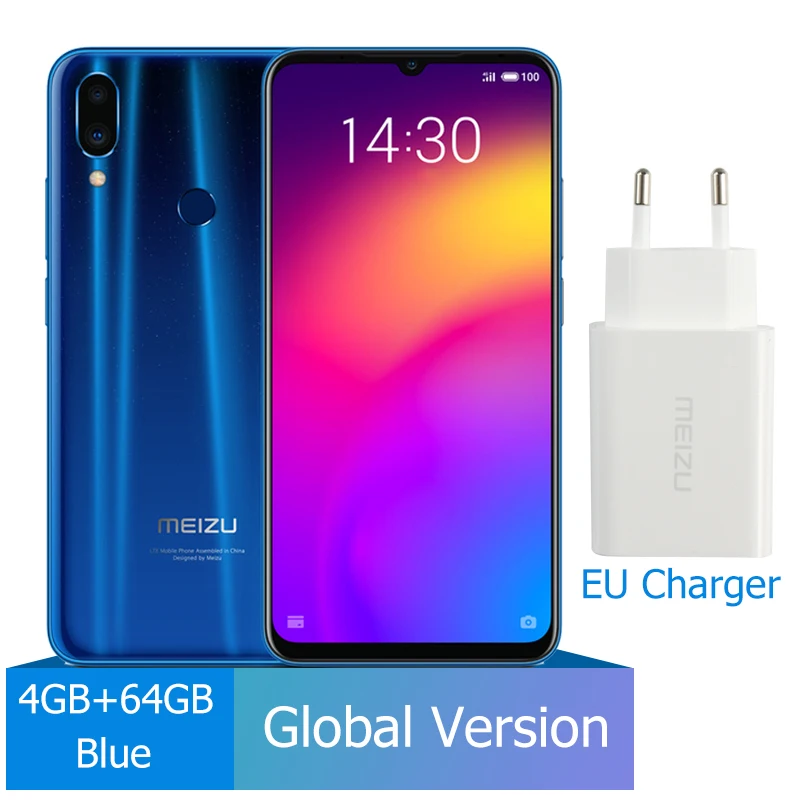EU Global Blue Meizu Note 9, 4 ГБ, 64 ГБ, мобильный телефон, Note9, Snapdragon 675, четыре ядра, мобильный телефон, 48мп, задняя камера, смартфон, отпечаток пальца - Цвет: EU Global Blue