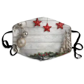 

Mouth Mask Wood with Christmas Ornament Print Masks - Breathable Adjustable Windproof Mouth-Muffle, Camping Running for Women