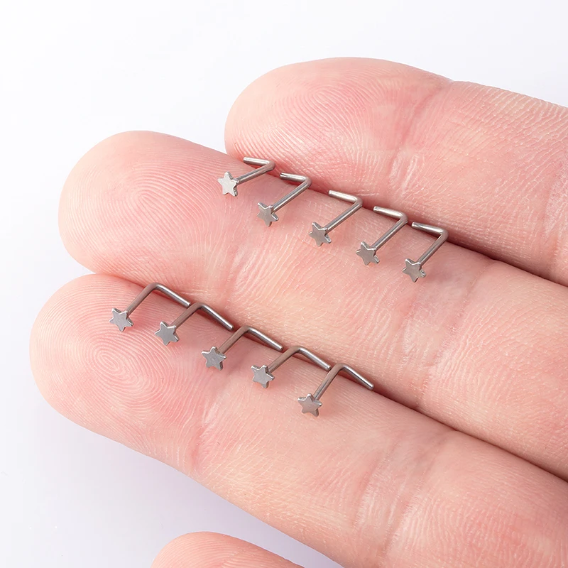 Set 2 Pezzi Piercing Naso E Orecchio In Acciaio Chirurgico - Argento E Oro - Foto 7