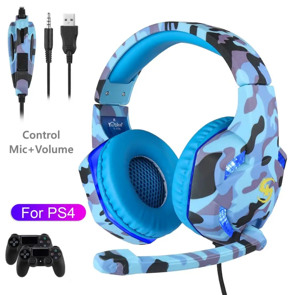 Для PS4 Switch Gamer наушники с микрофоном Camouflag PC над ушами игровая гарнитура 3 5 Jack USB Cascos