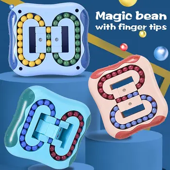 Rotating Magic Bean Cube Square Rotate Slide Puzzle Bead Fidget Toy Brain Teaser Stress Relief Educational Game for Kid Adult 1