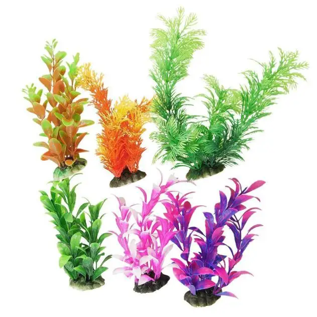 Multi Colors Fish Tank Plastic Plant Ornament Aquarium Decoration Water Grass 