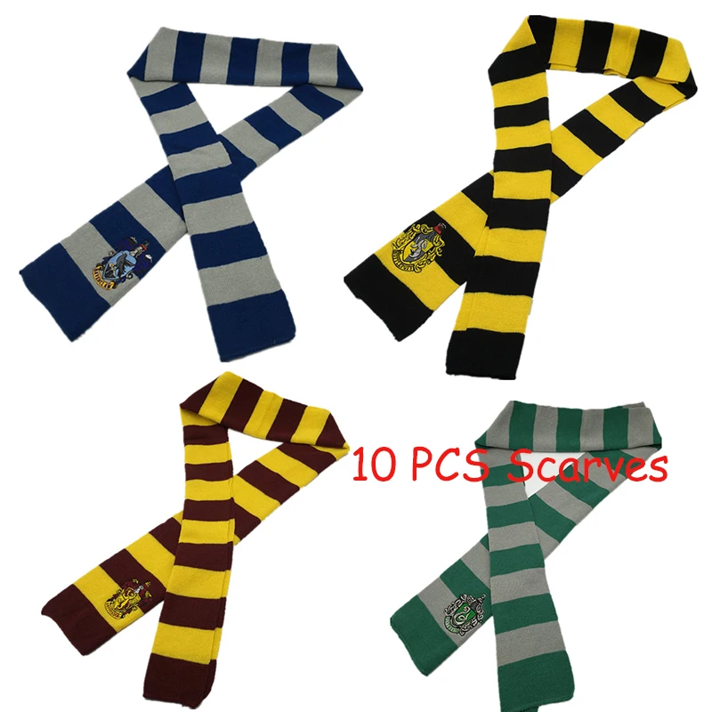 Scarf mixed-batch 10 шт/Партия Костюмы Гермионы шапки Галстуки Носки Гриффиндор шарф Слизерин перчатки Hufflepuff Кепка Когтевран для мужчин и женщин - Цвет: Scarf mixed-batch