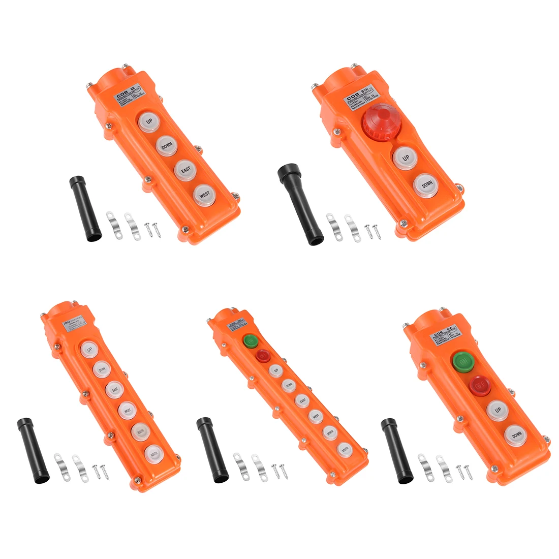 

uxcell 1pc Push Button Switch Rainproof Hoist Crane Pendant Control Station Up Down East West South Northn Off On Momentary