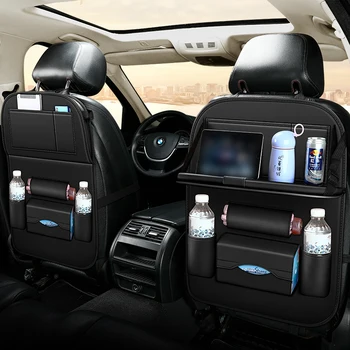 

KKYSYELVA Auto Interior Accessories Car Seat Organizer Insulated Food Storage Container Basket Stowing Tidying Bags car styling