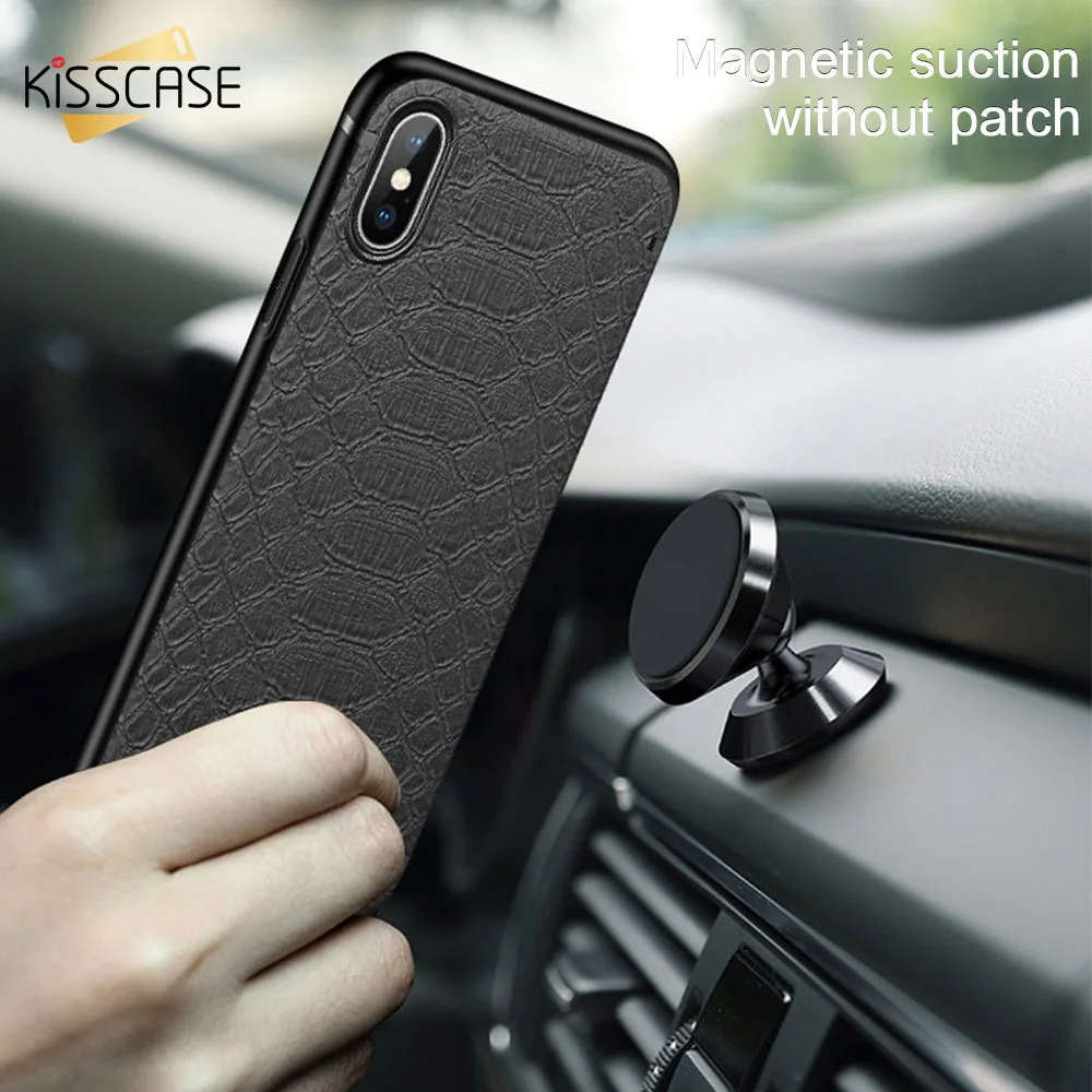 Кожаный чехол KISSCASE с текстурой крокодила для iPhone 11 Pro Max X XR XS Funda 6 6S 7 8 Plus Магнитный