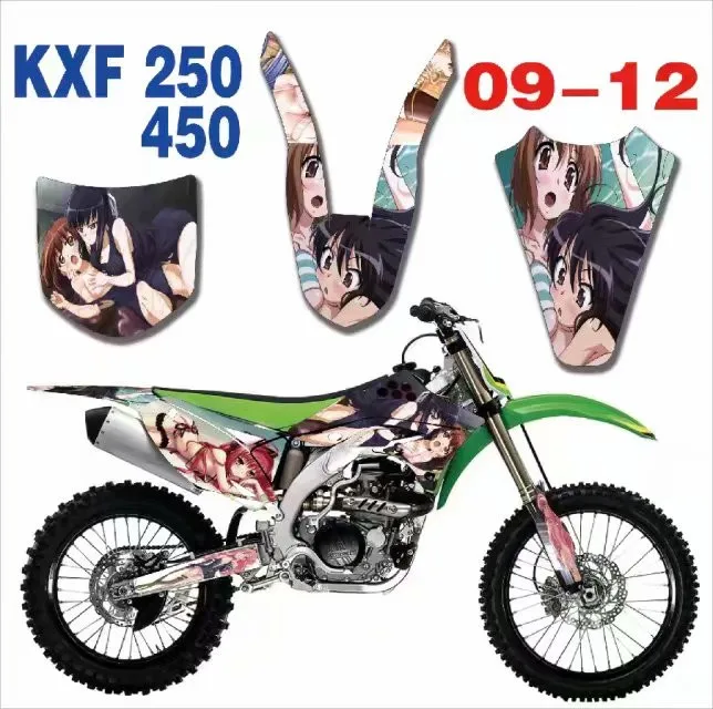 Стиль наклейки мотоциклетные фоны наклейки Наборы для Kawasaki KX450F KXF450 KX250F KXF250 2009 2010 2011 2012