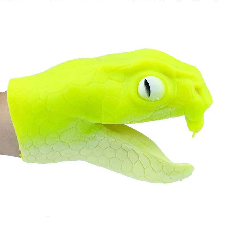 Зеленая змеиная ручная кукла для истории TPR голова животного перчатки детские игрушки подарок AN88