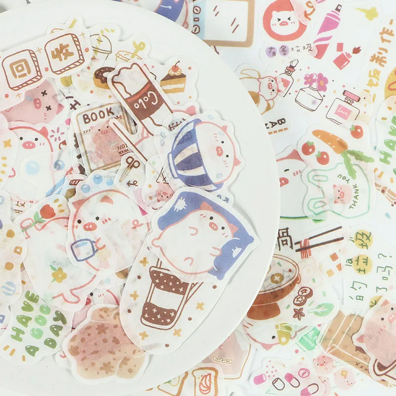 40 шт. Kawaii Наклейки со Свинкой милые канцелярские наклейки декоративные наклейки для детей DIY Дневник принадлежности для скрапбукинга