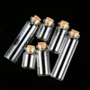 1PCS 5/10/20ml Wishing Bottle Glass Message Vials Jars with Lid Drifting Bottle Cork Stopper Mini Transparent Glass Bottle 2