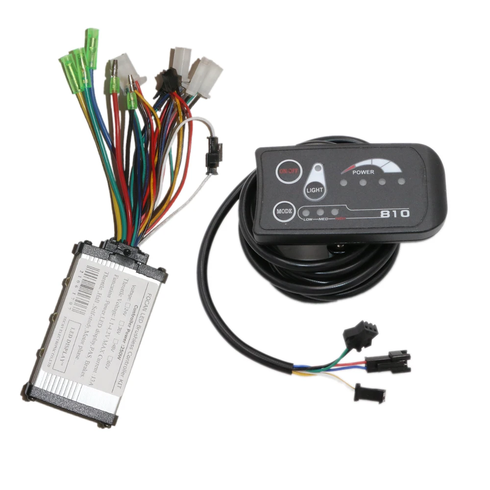 FOCAN-pantalla LED para bicicleta eléctrica, controlador sin escobillas, 24V, 36V, 48V, S800 810, 250W