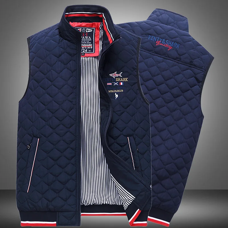 

2020 Fashion Solid Color Vest Coat Winter New Men's Warm Trendy Brand Casual Male Shark Cotton Warm Jacket For Men Autumn Gilet