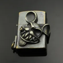 

Creative Vintage Brass Mouse Kerosene lighter Outdoor EDC Cigarette lighter Portable self defense tools
