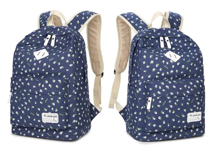 New Vintage School Bags for Teenagers Girls Schoolbag Large Capacity Lady Canvas Printing Backpack Rucksack Bagpack BookBag