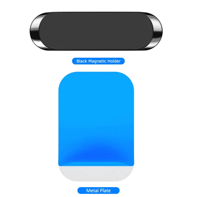 Магнитная Автомобильная Подставка для телефона для iphone samsung настенный металлический магнит gps в приборной панели автомобиля крепление мини полоса форма подставка держатель - Цвет: Black