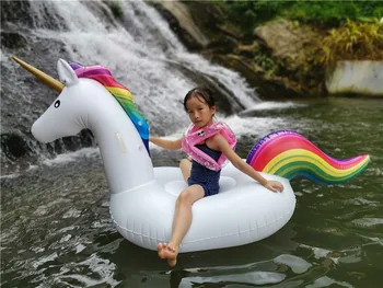 

[HHT] 2Meters Water Park Toys Inflatable Pony Pool Float Unicorn Floating Row Mount Water Supplies Summer Swimming Floats boat