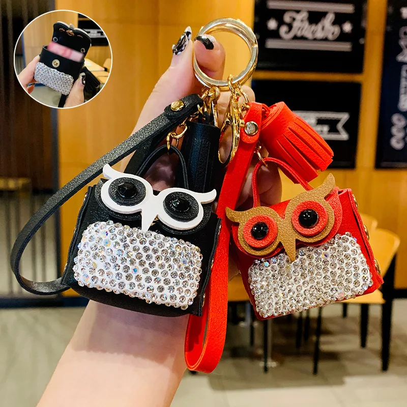 New Cartoon Animal Leather Owl Coin Purse Keychain Creative Cute Headset  Storage Bag Keyring For Women Men Car Key Pendant Gift - Coin Purses -  AliExpress