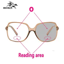 MINCL/, Мультифокальные очки для чтения, для мужчин и женщин, квадратный двойной светильник, защита от солнца, фотохромные диоптрии дальнозоркости, уф400, с коробкой, NX
