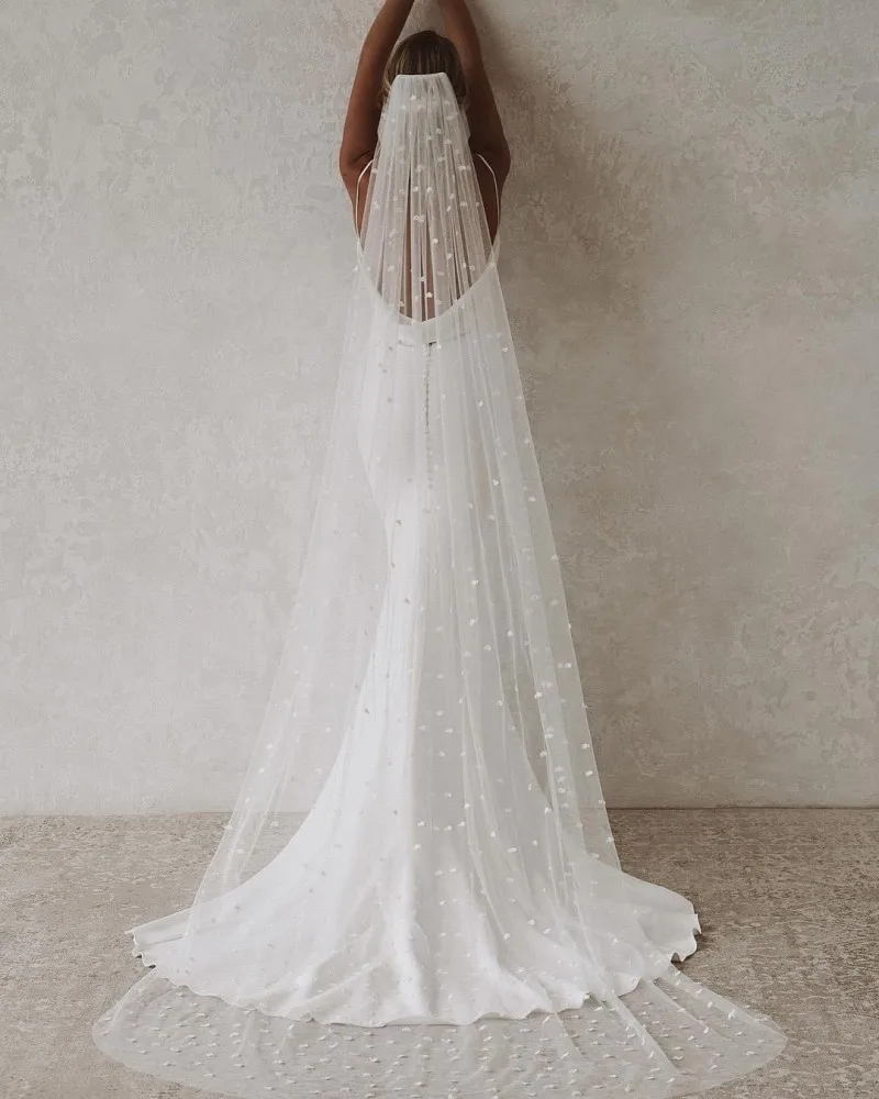 Sexy Mermaid V-Neck Open Back Boho Long Train Buttons Bridal Bridal Gown