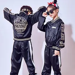 Детская уличная одежда костюм в стиле хип-хоп Детская куртка свободные штаны в стиле хип-хоп Джаз танцевальная одежда крутая полка костюм