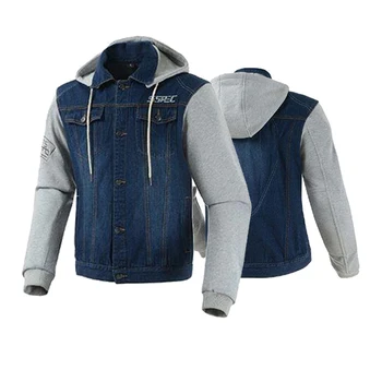 

SSPEC Men Motorcycle Jacket Denim JacketHoodies Moto Protection Motocross Motorbiker Racing Riding Jackets Moto Jacket