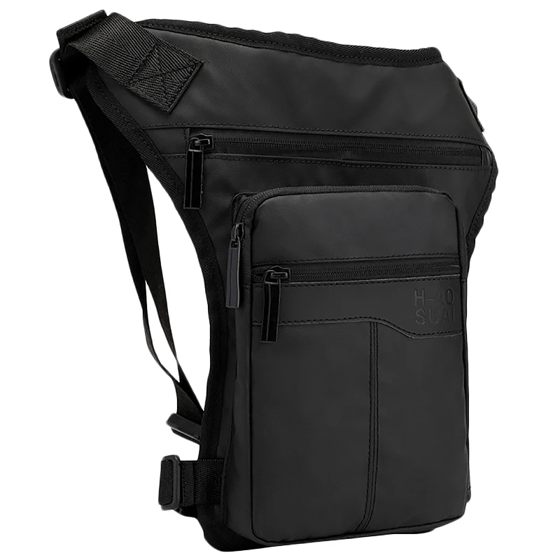 

ABZC-Motorcycle Hip Belt Waist Fanny Pack Riding Travel Shoulder Messenger Cross Body Bags Oxford Cloth Men Thigh Drop Leg Bag