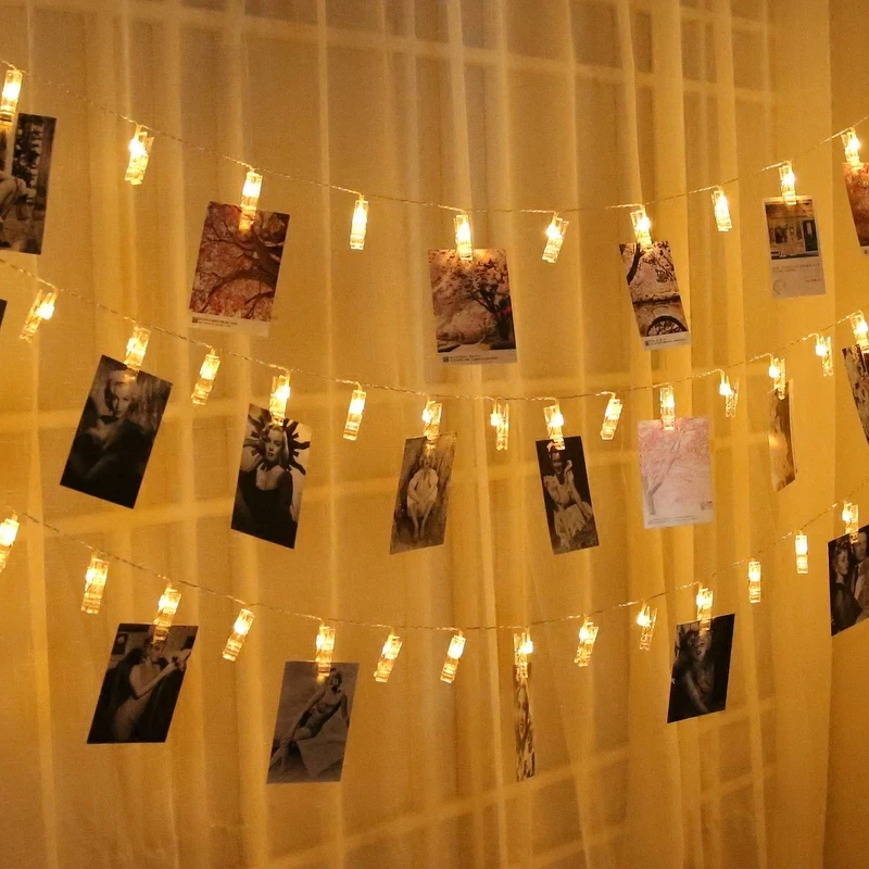 USB Powered Photo Clip огни стена спальни, декоративный светодиодный светильник для подвешивания картин и заметок