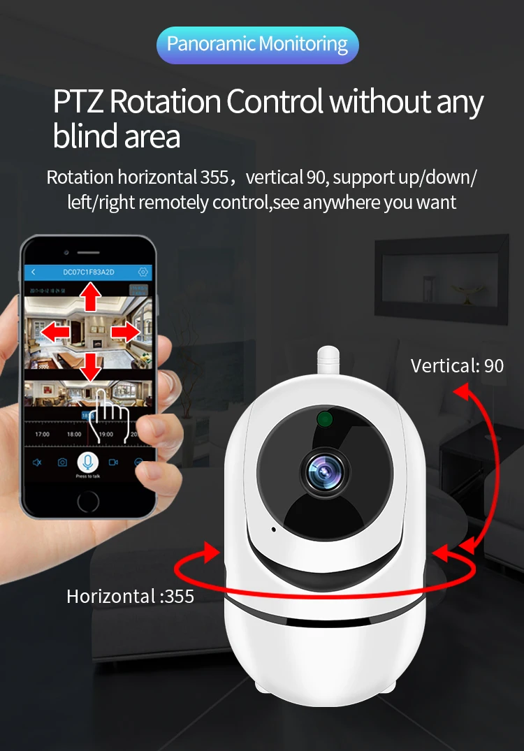 1080P Full HD Wireless IP Camera Wifi IP CCTV Camera Wifi Mini Network Video Surveillance Auto Tracking Camera IR Night Vision