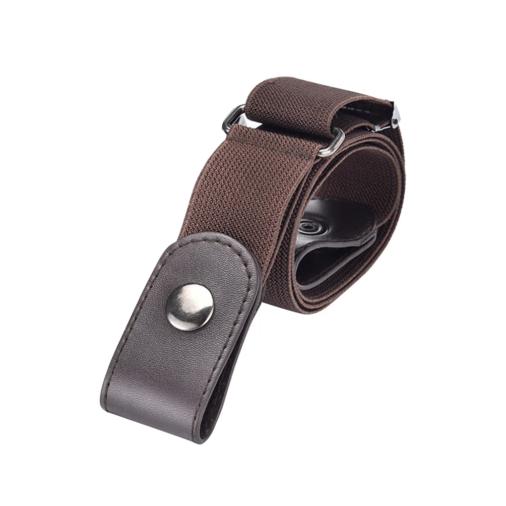 Waist Belt Elastic Invisible Belt Woven Fabric Traceless Unisex Waist Belt Fashionable Jean Easy Without Buckle free